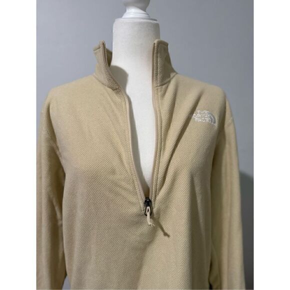 The North Face Glacier 100 beige hiking fleece 1/4 zip pullover sweater - Picture 5 of 10